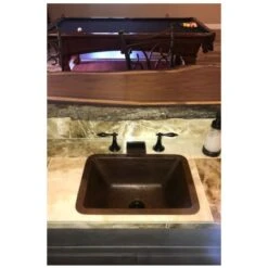 17" Undermount Rectangular Single Basin Copper Bar Sink With 2" Drain Opening -Bathroom Sales Store premier copper products brecdb2 alternate image 69