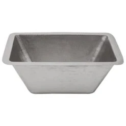 17" Undermount Rectangular Single Basin Nickel Plated Copper Bar Sink With 3.5" Drain Opening