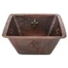 15" Undermount Square Single Basin Copper Bar Sink With 2" Drain Opening -Bathroom Sales Store premier copper products bs15fdb2 6347925