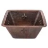 15" Undermount Square Single Basin Copper Bar Sink With 3.5" Drain Opening -Bathroom Sales Store premier copper products bs15fdb3 6347925
