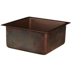 16" Undermount Square Single Basin Copper Bar Sink -Bathroom Sales Store premier copper products bs16db3 alternate image 97