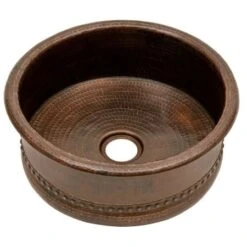 15" Undermount Circular Single Basin Copper Bar Sink