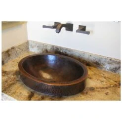 18" Oval Copper Vessel Bathroom Sink -Bathroom Sales Store premier copper products vo18skdb alternate image 2087
