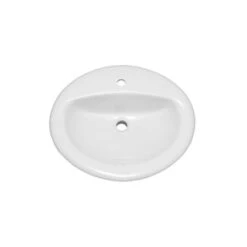 Rockaway 20-1/2" Oval Vitreous China Drop In Bathroom Sink With Overflow And 1 Faucet Hole At 0" Centers -Bathroom Sales Store proflo pf20171 alternate view 20