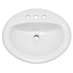Rockaway 20-1/2" Oval Vitreous China Drop In Bathroom Sink With Overflow And 3 Faucet Holes At 8" Centers -Bathroom Sales Store proflo pf20178 alternate view 18