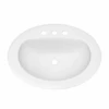 Rockaway 20-1/2" Oval Vitreous China Drop In Bathroom Sink With Overflow And 3 Faucet Holes At 8" Centers 1 Rockaway 20-1/2" Oval Vitreous China Drop In Bathroom Sink With Overflow And 3 Faucet Holes At 8" Centers -Bathroom Sales Store proflo pf20178wh 5129969