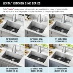 Delta Lenta 23” Undermount 16 Gauge Stainless Steel Single Bowl Kitchen Sink With Accessories 31 Delta Lenta 23” Undermount 16 Gauge Stainless Steel Single Bowl Kitchen Sink With Accessories -Bathroom Sales Store r7ixt2dcm5wr9e1xrfwf
