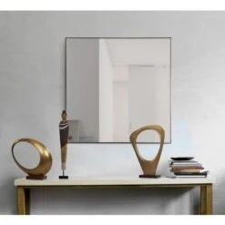 Greer 36" X 36" Square Standard Flat Framed Vanity Bath Wall Mirror