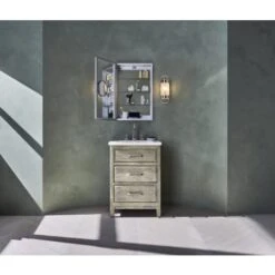 Main Line 19-1/4" X 39-3/8" Framed Single Door Medicine Cabinet With Soft Close Hinges -Bathroom Sales Store robern d2c2040d4mesc alternate image 108