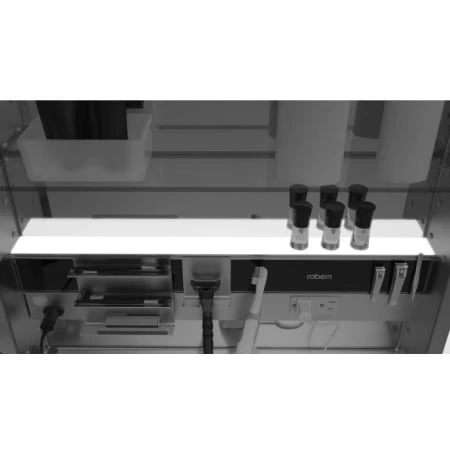 M Series 12" X 40" X 4" Beveled Single Door Medicine Cabinet With Hinge Left, Interior Lighting, Integrated Outlets, And Integrated USB 3 M Series 12" X 40" X 4" Beveled Single Door Medicine Cabinet With Hinge Left, Interior Lighting, Integrated Outlets, And Integrated USB - Image 2