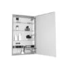 M Series 20" X 30" X 4" Flat Plain Single Door Medicine Cabinet With Right Hinge, Integrated Outlets, Interior Light, Mirror Defogger, And Nightlight