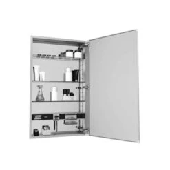 M Series 20" X 40" X 6" Flat Beveled Single Door Medicine Cabinet With Right Hinge And Magnetic Organization