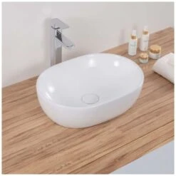 Vista 19" Oval Porcelain Vessel Bathroom Sink -Bathroom Sales Store ruvati rvb0419 alternate image 27