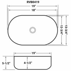 Vista 19" Oval Porcelain Vessel Bathroom Sink -Bathroom Sales Store ruvati rvb0419 alternate image 29