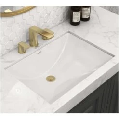 Krona 19" Rectangular Porcelain Undermount Bathroom Sink With Overflow -Bathroom Sales Store ruvati rvb0721 alternate image 76