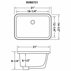 Krona 19" Rectangular Porcelain Undermount Bathroom Sink With Overflow -Bathroom Sales Store ruvati rvb0721 alternate image 82