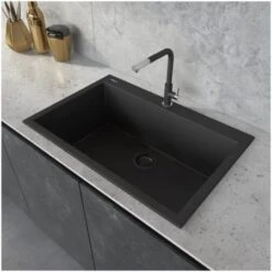 EpiGranite 30" Undermount Single Basin Granite Composite Kitchen Sink -Bathroom Sales Store ruvati rvg1030 alternate image 180