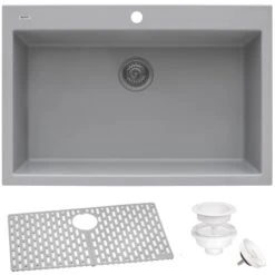 EpiGranite 30" Undermount Single Basin Granite Composite Kitchen Sink -Bathroom Sales Store ruvati rvg1030 alternate image 182