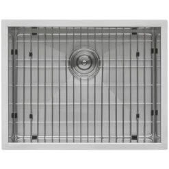 Nesta 23" Undermount Single Basin 16 Gauge Stainless Steel Kitchen Sink With Basin Rack And Basket Strainer -Bathroom Sales Store ruvati rvh7100 alternate image 497