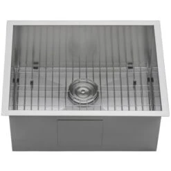 Nesta 23" Undermount Single Basin 16 Gauge Stainless Steel Kitchen Sink With Basin Rack And Basket Strainer -Bathroom Sales Store ruvati rvh7100 alternate image 500