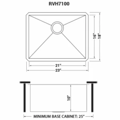 Nesta 23" Undermount Single Basin 16 Gauge Stainless Steel Kitchen Sink With Basin Rack And Basket Strainer -Bathroom Sales Store ruvati rvh7100 alternate image 502