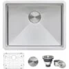 Gravena 21" Undermount Single Basin Stainless Steel Bar Sink With Basin Rack And Basket Strainer -Bathroom Sales Store ruvati rvh7121 6014368