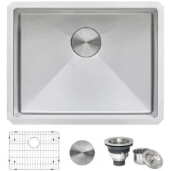 Gravena 21" Undermount Single Basin Stainless Steel Bar Sink With Basin Rack And Basket Strainer