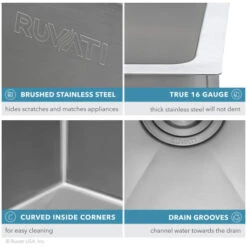 Gravena 21" Undermount Single Basin Stainless Steel Bar Sink With Basin Rack And Basket Strainer -Bathroom Sales Store ruvati rvh7121 alternate image 586