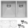 Nesta 29" Undermount Double Basin 16 Gauge Stainless Steel Kitchen Sink With 2 Basin Racks And 2 Basket Strainers -Bathroom Sales Store ruvati rvh7200 6014368