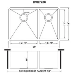 Nesta 29" Undermount Double Basin 16 Gauge Stainless Steel Kitchen Sink With 2 Basin Racks And 2 Basket Strainers -Bathroom Sales Store ruvati rvh7200 alternate image 634