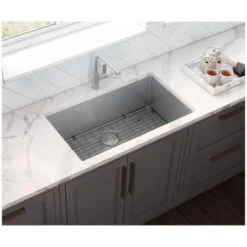 Gravena 28" Undermount Single Basin 16 Gauge Stainless Steel Kitchen Sink With Basin Rack And Basket Strainer -Bathroom Sales Store ruvati rvh7250 alternate image 637