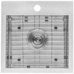 Tirana 15" Drop In Single Basin 16 Gauge Stainless Steel Bar Sink With Basin Rack And Basket Strainer -Bathroom Sales Store ruvati rvh8115 alternate image 984