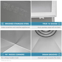 Tirana 15" Drop In Single Basin 16 Gauge Stainless Steel Bar Sink With Basin Rack And Basket Strainer -Bathroom Sales Store ruvati rvh8115 alternate image 986