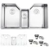 Gravena 35" Undermount Triple Basin 16 Gauge Stainless Steel Kitchen Sink With 3 Basin Racks And 3 Basket Strainers -Bathroom Sales Store ruvati rvh8500 6014368