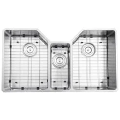 Gravena 35" Undermount Triple Basin 16 Gauge Stainless Steel Kitchen Sink With 3 Basin Racks And 3 Basket Strainers -Bathroom Sales Store ruvati rvh8500 alternate image 1239
