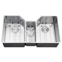 Gravena 35" Undermount Triple Basin 16 Gauge Stainless Steel Kitchen Sink With 3 Basin Racks And 3 Basket Strainers -Bathroom Sales Store ruvati rvh8500 alternate image 1243