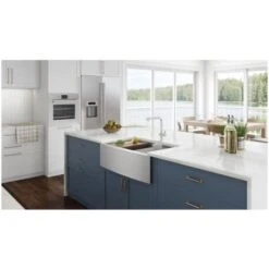 Verona 30" Farmhouse Single Basin 16 Gauge Stainless Steel Kitchen Sink With Cutting Board, Colander, Basket Strainer, And Sink Grid -Bathroom Sales Store ruvati rvh9100 alternate image 1325