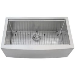 Verona 30" Farmhouse Single Basin 16 Gauge Stainless Steel Kitchen Sink With Cutting Board, Colander, Basket Strainer, And Sink Grid -Bathroom Sales Store ruvati rvh9100 alternate image 1328