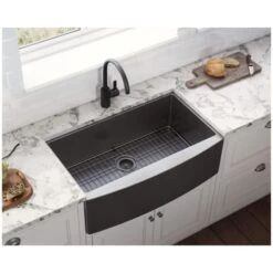 Terraza 30" Farmhouse Apron-Front Single Basin Stainless Steel Kitchen Sink 25 Terraza 30" Farmhouse Apron-Front Single Basin Stainless Steel Kitchen Sink -Bathroom Sales Store ruvati rvh9660 alternate image 1401