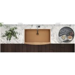 Terraza 30" Farmhouse Apron-Front Single Basin Stainless Steel Kitchen Sink 34 Terraza 30" Farmhouse Apron-Front Single Basin Stainless Steel Kitchen Sink -Bathroom Sales Store ruvati rvh9660 alternate image 1410