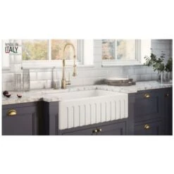 Fiamma 30" Farmhouse Single Basin Fireclay Kitchen Sink With Sound Dampening -Bathroom Sales Store ruvati rvl2100 alternate image 1474