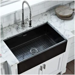 Fiamma 30" Farmhouse Single Basin Fireclay Kitchen Sink With Sound Dampening -Bathroom Sales Store ruvati rvl2100 alternate image 1475