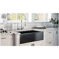 Fiamma 30" Farmhouse Single Basin Fireclay Kitchen Sink With Sound Dampening -Bathroom Sales Store ruvati rvl2100 alternate image 1476