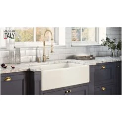 Fiamma 30" Farmhouse Single Basin Fireclay Kitchen Sink With Sound Dampening -Bathroom Sales Store ruvati rvl2100 alternate image 1480