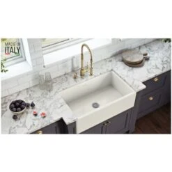 Fiamma 30" Farmhouse Single Basin Fireclay Kitchen Sink With Sound Dampening -Bathroom Sales Store ruvati rvl2100 alternate image 1482