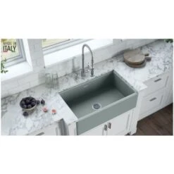Fiamma 30" Farmhouse Single Basin Fireclay Kitchen Sink With Sound Dampening -Bathroom Sales Store ruvati rvl2100 alternate image 1486