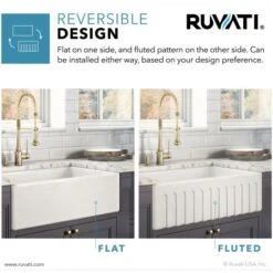 Fiamma 30" Farmhouse Single Basin Fireclay Kitchen Sink With Sound Dampening -Bathroom Sales Store ruvati rvl2100 alternate image 1491