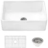 Fiamma 30" Farmhouse Single Basin Fireclay Kitchen Sink With Sound Dampening -Bathroom Sales Store ruvati rvl2100wh 6014368