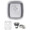 Parmi 15-3/4" Undermount Single Basin 16 Gauge Stainless Steel Kitchen Sink With Basin Rack And Basket Strainer -Bathroom Sales Store ruvati rvm4110 6014368