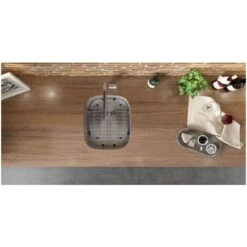 Parmi 15-3/4" Undermount Single Basin 16 Gauge Stainless Steel Kitchen Sink With Basin Rack And Basket Strainer -Bathroom Sales Store ruvati rvm4110 alternate image 1542